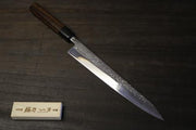 越乃一刀 鏡仕上 筋引 240mm (青紙鋼割込) 紫檀八角柄